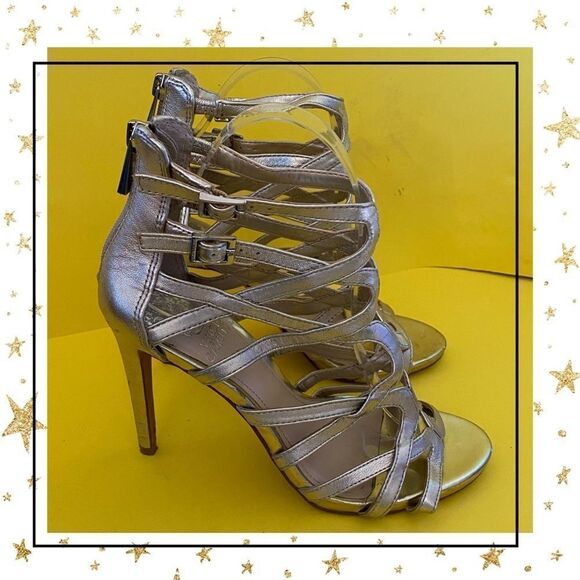 Vince Camuto Metallic Gladiator Heels Sandals 7 - Picture 2 of 7